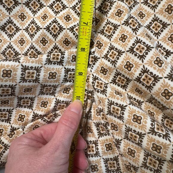 NWOT Talbots Crop Ankle Pants Womens 12 Brown Tan Cream Geometric Tile Stretch - Picture 10 of 14